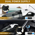 ROGER Wireless Handheld Car Vacuum Cleaner Strong Suction, 4 in 1 Car Vacuum Cleaner with 6000pa Strong Suction, Portable Car Vacuum, DC 11V Car Vacuum Cleaner High Power, LED Light