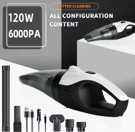 ROGER Wireless Handheld Car Vacuum Cleaner Strong Suction, 4 in 1 Car Vacuum Cleaner with 6000pa Strong Suction, Portable Car Vacuum, DC 11V Car Vacuum Cleaner High Power, LED Light