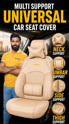 ROGER Anti-Fatigue Cushport Car Seat Cover | Universal Multi-Support Design | Easy to Fit | Beige Colour | 1 Piece