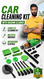 Roger 17-Piece Complete Car Cleaning Kit | High-Power Vacuum Cleaner | Windshield Cleaning Tool | Microfiber Towels & Brushes | 6-Month Warranty
