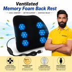 ROGER Ventilated Memory Foam Back Rest For Cool Comfort / Better Support / Everyday Relife