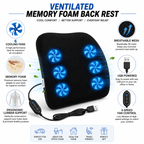 ROGER Ventilated Memory Foam Back Rest For Cool Comfort / Better Support / Everyday Relife