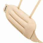 Roger Car Lumbar Support Cushion | Breathable Ergonomic Design | Adjustable Straps | Soft Cotton Comfort | Beige & Black