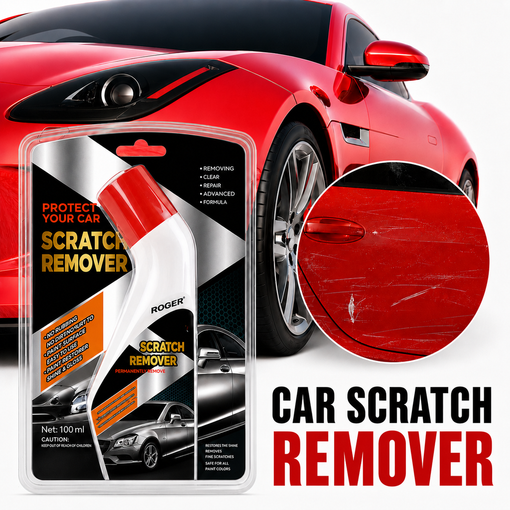 Roger Scratch Remover | Built-in Sponge Applicator | Removes Light Scratches & Restores Shine | For All Car Paint Colours | 100 ml