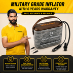 Roger Military-Grade Inflator | 6-Year Warranty | Robust & Rugged Design | Heavy-Duty Metal Body | Built for Long-Term Use | Works for Cars & SUVs
