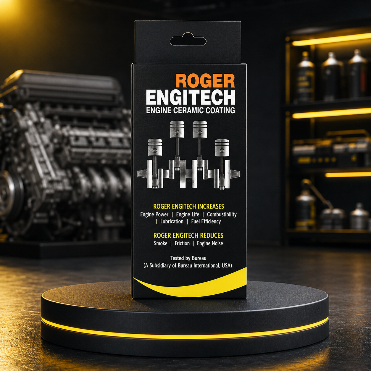 Roger Engitech Engine Oil Additive for Cars | Better Engine Pickup & Performance | Lasts Up to 20,000 km | Reduces Engine Noise | Nano Ceramic Technology|DIY Easy Application