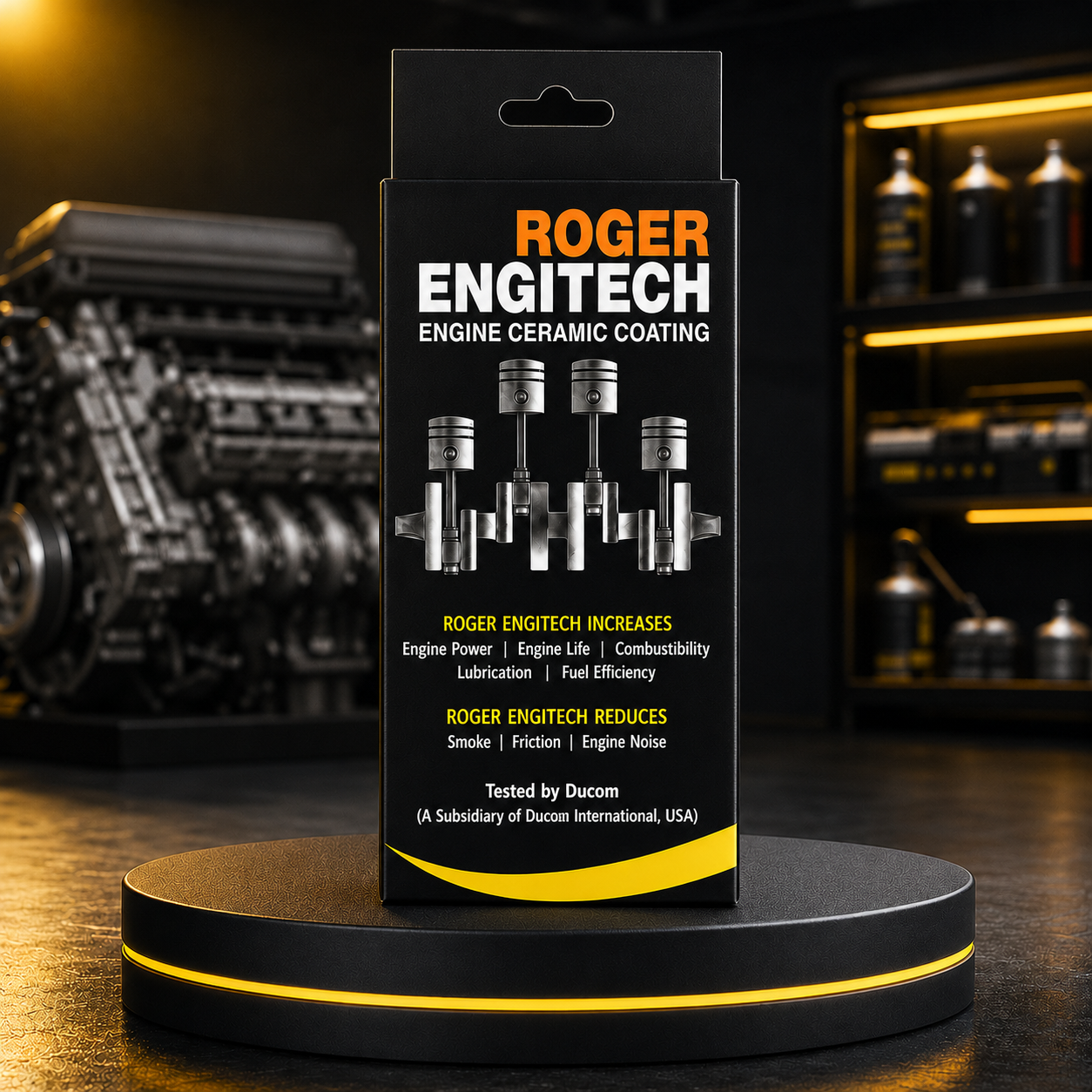 Roger Engitech Engine Oil Additive for Cars | Better Engine Pickup & Performance | Lasts Up to 20,000 km | Reduces Engine Noise | Nano Ceramic Technology|DIY Easy Application