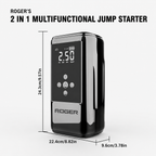 Roger 2-In-1 Multifunctional Jump Starter – Your Ultimate Car Emergency Companion! Jump-Start Your Vehicle, Inflate Tires, Charge Your Gadgets, Or Light Up The Night – All In One Compact Device. 🚗