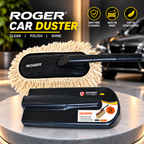 Roger Duster | Cleans & Polishes in Minutes | No Water Required | Long Handle for Rooftop & Windshield Cleaning | 6-Month Warranty | Scratch-Free Cleaning