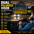 Roger Dual Day/Night Polarised Visor | Optical Grade | Reduces Eye Fatigue | Enjoy Day and Night Driving | UV and Blue Light Protection | Fits All Car Models