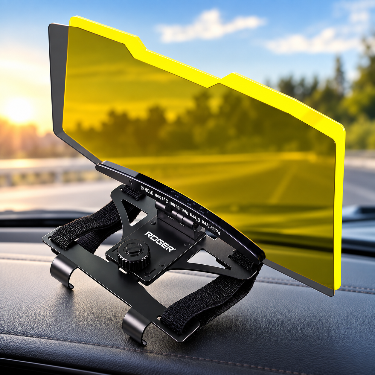 Roger Dual Day/Night Polarised Visor | Optical Grade | Reduces Eye Fatigue | Enjoy Day and Night Driving | UV and Blue Light Protection | Fits All Car Models