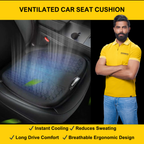 ROGER Universal Car Cooling Seat Cushion with 3-Speed Fan, Remote Control & 12V/USB-C Power