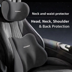 ROGER Ergonomic Car Neck Pillow & Lumbar Support Cushion Set for Driving Comfort & Back Pain Relief