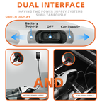 ROGER Wireless Handheld Car Vacuum Cleaner Strong Suction, 4 in 1 Car Vacuum Cleaner with 6000pa Strong Suction, Portable Car Vacuum, DC 11V Car Vacuum Cleaner High Power, LED Light