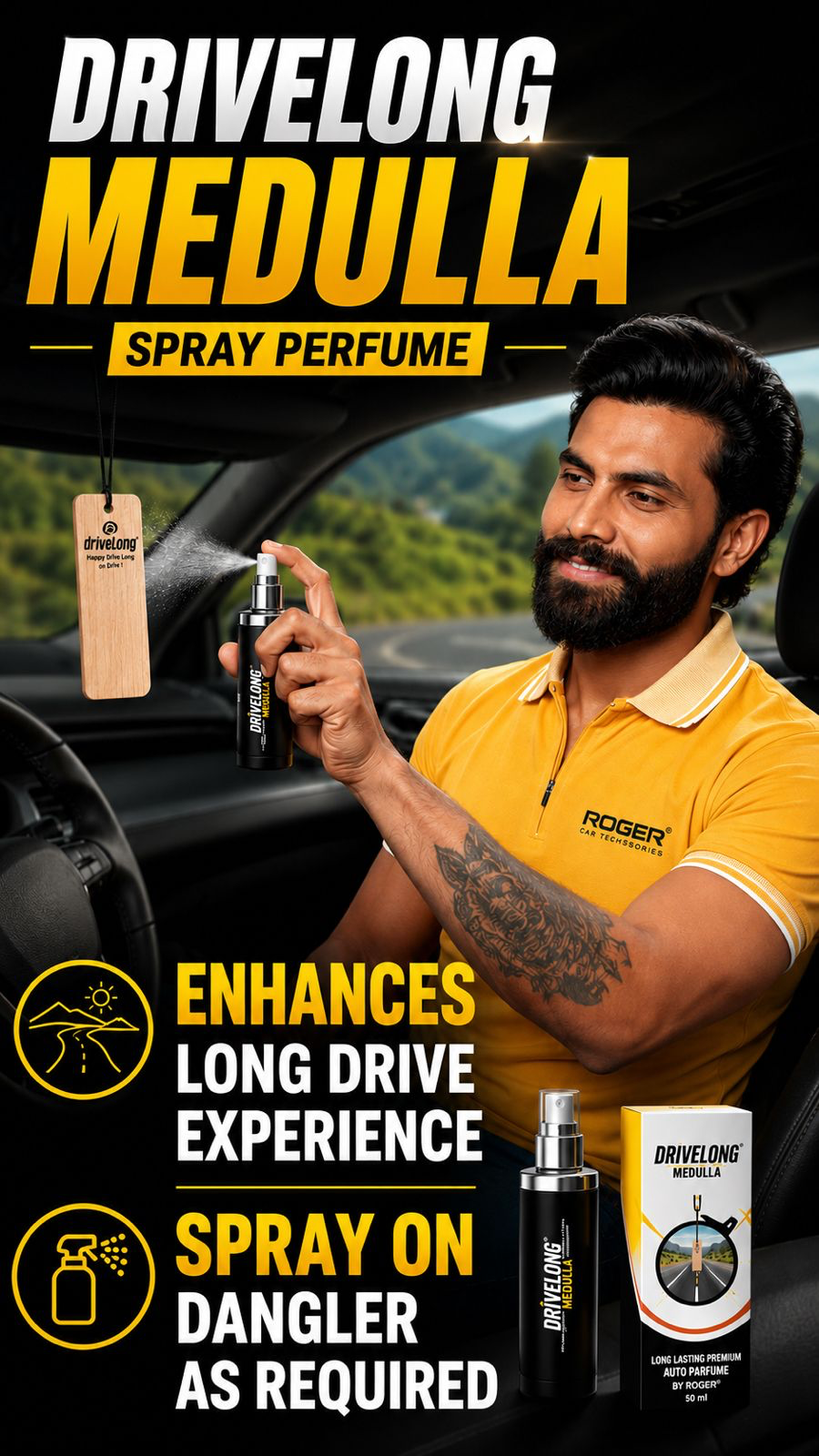 ROGER Car Spray Perfume Drivelong Medulla