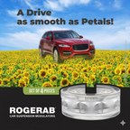 ROGERAB Standard Car Coil Spring Buffer (4 Pcs) For Reduced Road Jerks, Increased Stability, And Increased Height – Suitable For All Old & New Car Makes, Models & Variants