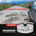 ROGERAB Standard Car Coil Spring Buffer (4 Pcs) For Reduced Road Jerks, Increased Stability, And Increased Height – Suitable For All Old & New Car Makes, Models & Variants