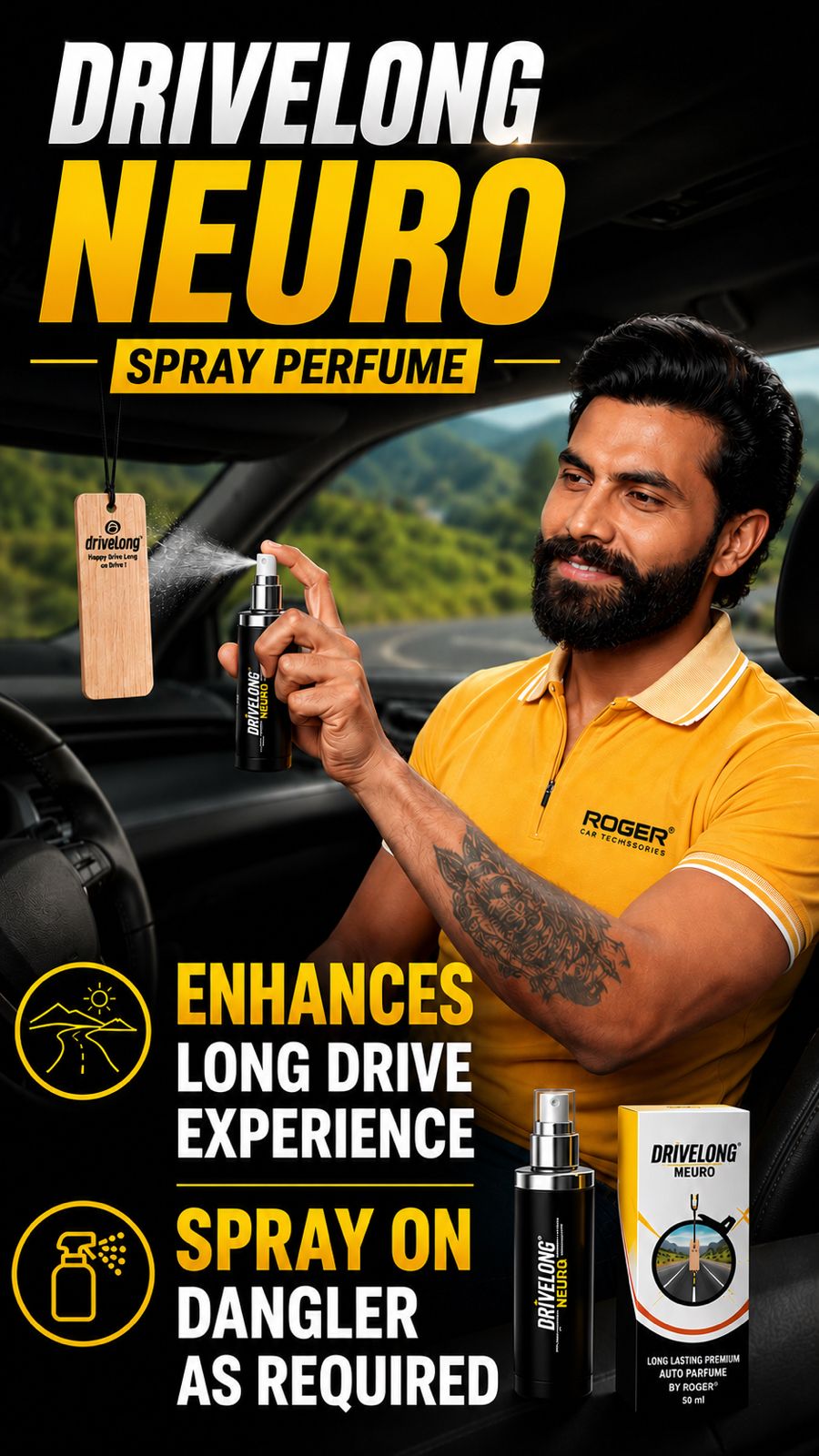 ROGER Car Spray Perfume Drivelong Neuro