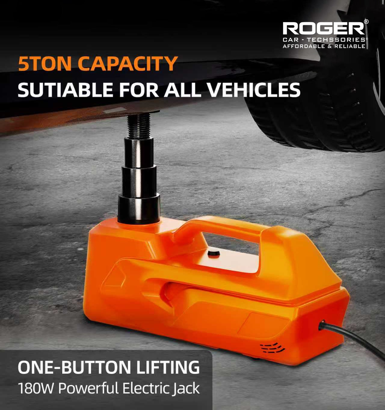 5 Ton Electric Car Jack Kit | Heavy-Duty Lifting Capacity | Ideal for All Car Models | 1-Year Warranty