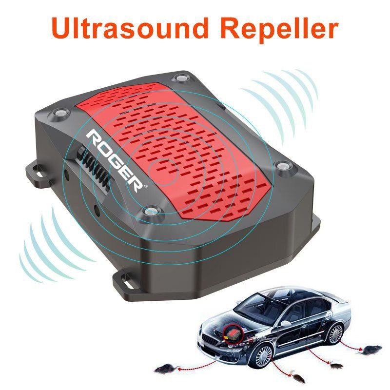 Roger's Ultrasound Rat Repellent for Automobiles - Waterproof Car Engine Wire Protection Device with 4 Strobe Lights | Rat, Mouse & Squirrel Control