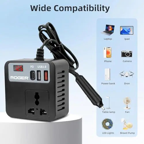 ROGER 100W Car Laptop Charger Power Inverter