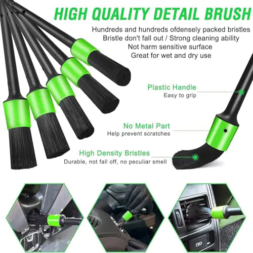 ROGER 17Pcs Complete Car Interior Detailing Kit with High Power Handheld Vacuum, Car Care Cleaning Kit,Detailing Brush Set,Windshield Cleaning Tool,Cleaning Gel,Microfiber Towels