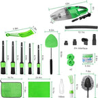 ROGER 17Pcs Complete Car Interior Detailing Kit with High Power Handheld Vacuum, Car Care Cleaning Kit,Detailing Brush Set,Windshield Cleaning Tool,Cleaning Gel,Microfiber Towels