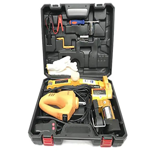 ROGER Electric Car Jack 3 Ton 12V – All-in-One Scissor Jack with Inflator Pump, 120-370/170-420MM Lifting Range, Ideal for Sedans and SUVs, Car Repair Tool