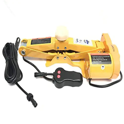 ROGER Electric Car Jack 3 Ton 12V – All-in-One Scissor Jack with Inflator Pump, 120-370/170-420MM Lifting Range, Ideal for Sedans and SUVs, Car Repair Tool