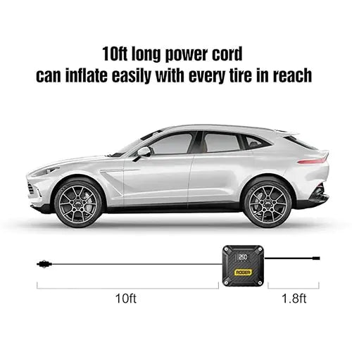 ROGER Air Compressor Pump – Powerful Tire Inflator with Digital Gauge