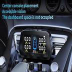 ROGER External TPMS – 5 Tire Sensors for Cars | Wireless Solar & USB Charging | LCD Color Display & 5 Alarm Modes