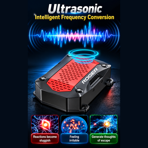Roger Ultrasonic Rat Repellent | Protects Engine Wiring | DIY Easy Installation | No Wire Cutting Required | 2-Year Warranty | 4 LED Strobe Lights | Waterproof Design |