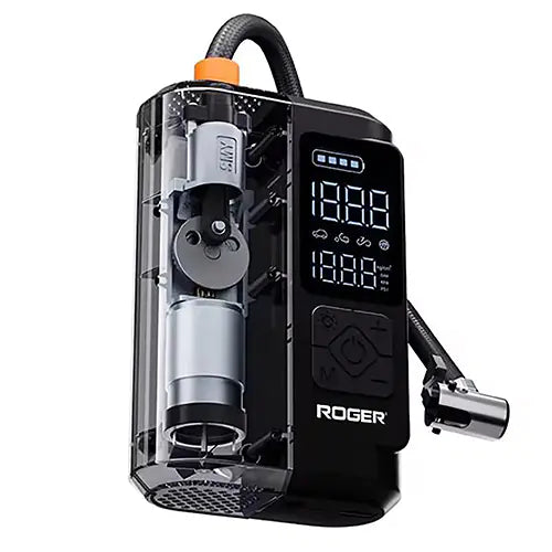ROGER Smart Tyre Inflator | Dual Mode (Battery & Car 12V Port)