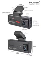 Roger’s 4G SIM Based Dashcam! Dual cameras (front & rear) capture crystal-clear video with night vision. Enjoy live streaming, GPS tracking, G-sensor collision alerts, and remote access via app. Comes with WiFi