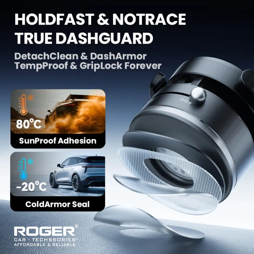 Roger Multi-Surface Phone Holder with Grip-Lock Toggle, MagSafe + Clip Mount, 720° Rotation, Foldable Universal Stand