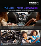 ROGER 7-in-1 Cigarette Lighter Splitter, 120W Car Charger Adapter with 3 Sockets & Independent Switches, 4 USB Ports (USB-A/USB-C), LED Voltage Display