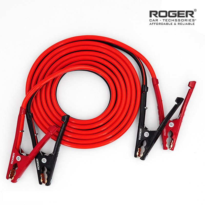 Roger 800A Jump Start Booster Cable, 2 Meter Heavy-Duty Copper-Clad Aluminium, Insulated Clamps with Storage Case
