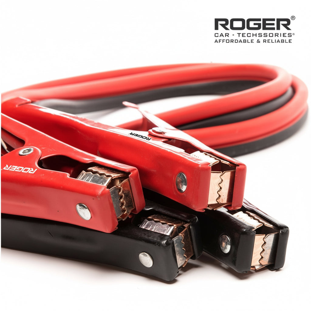 Roger 800A Jump Start Booster Cable, 2 Meter Heavy-Duty Copper-Clad Aluminium, Insulated Clamps with Storage Case