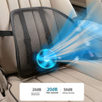 ROGER Car Cooling Lumbar Support Cushion With Built-In Fan & Ergonomic Back Support