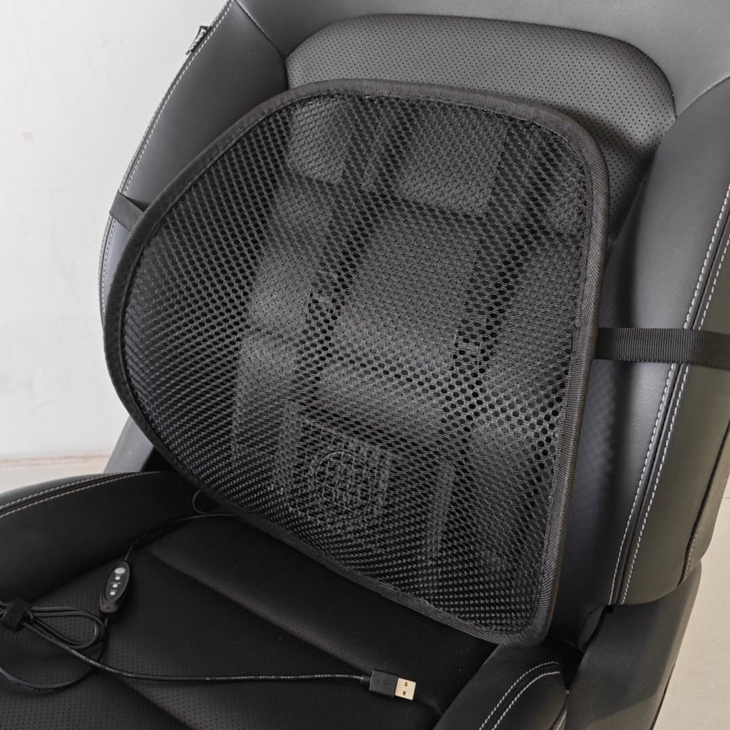 ROGER Car Cooling Lumbar Support Cushion With Built-In Fan & Ergonomic Back Support