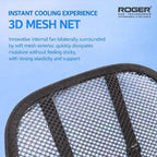 ROGER Car Cooling Lumbar Support Cushion With Built-In Fan & Ergonomic Back Support