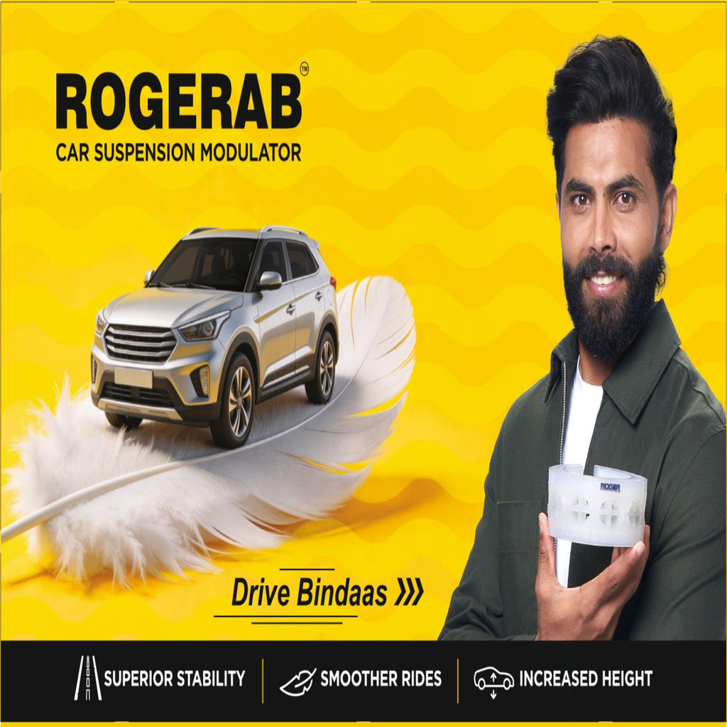 ROGERAB Standard Car Coil Spring Buffer (4 Pcs) For Reduced Road Jerks, Increased Stability, And Increased Height – Suitable For All Old & New Car Makes, Models & Variants