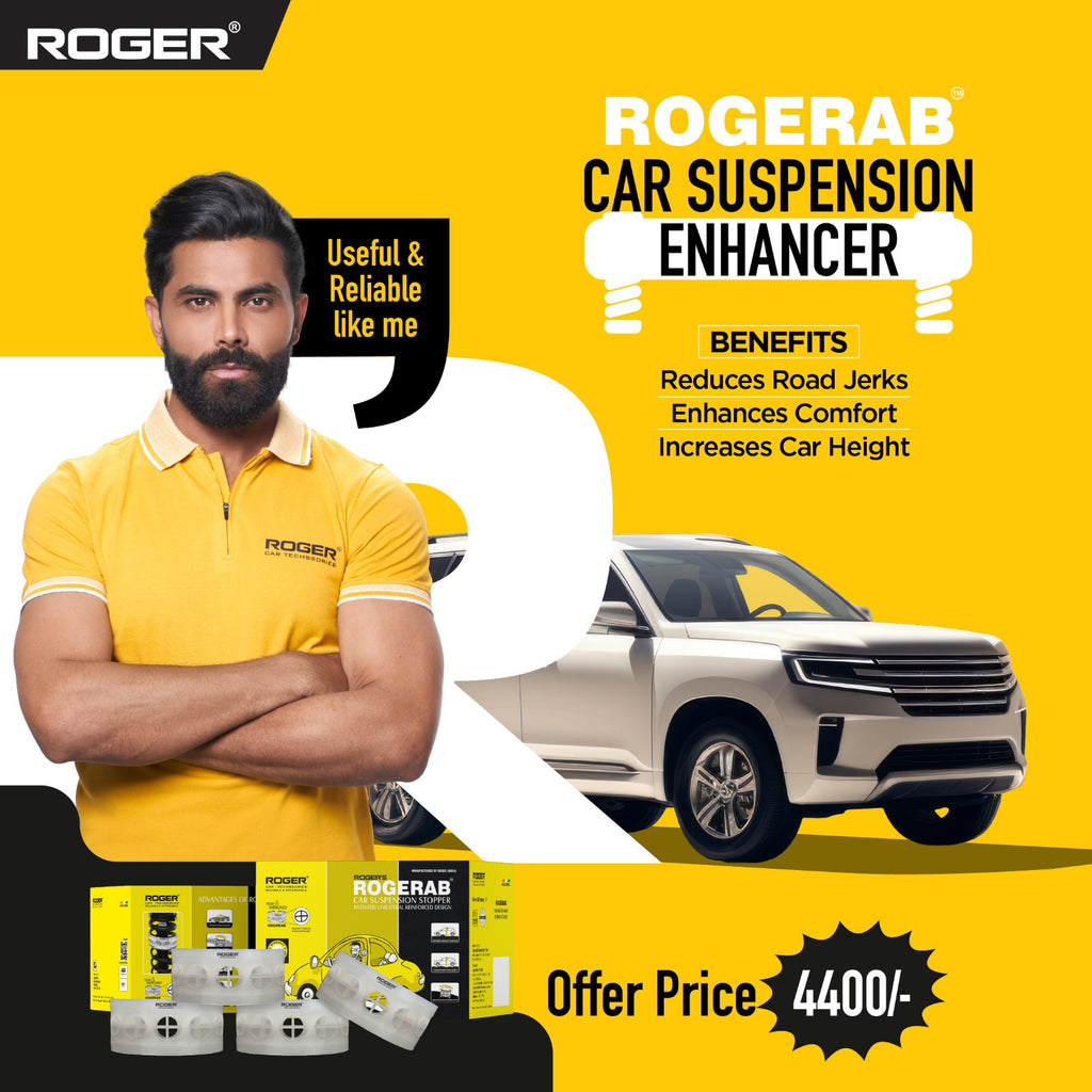 ROGERAB Standard Car Coil Spring Buffer (4 Pcs) For Reduced Road Jerks, Increased Stability, And Increased Height – Suitable For All Old & New Car Makes, Models & Variants