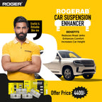 ROGERAB Standard Car Coil Spring Buffer (4 Pcs) For Reduced Road Jerks, Increased Stability, And Increased Height – Suitable For All Old & New Car Makes, Models & Variants