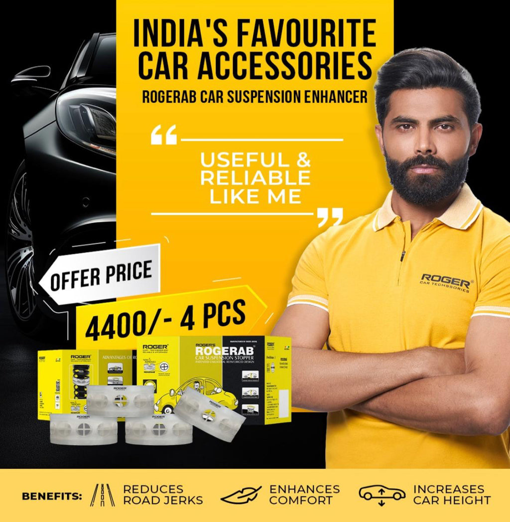 ROGERAB Standard Car Coil Spring Buffer (4 Pcs) For Reduced Road Jerks, Increased Stability, And Increased Height – Suitable For All Old & New Car Makes, Models & Variants