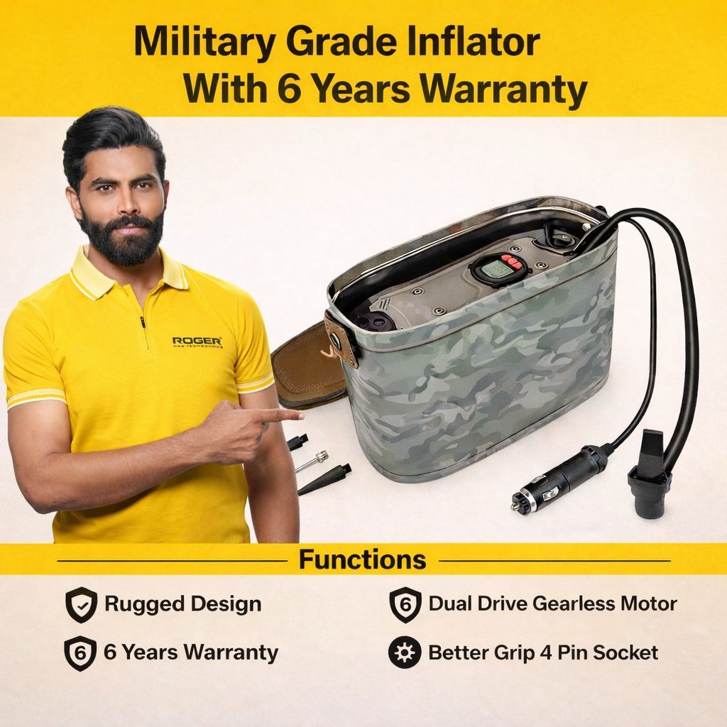 ROGER VC600 Heavy Duty 12V Robust Milatry Grade Tyre Inflator- Unconditional 6 Year Warranty