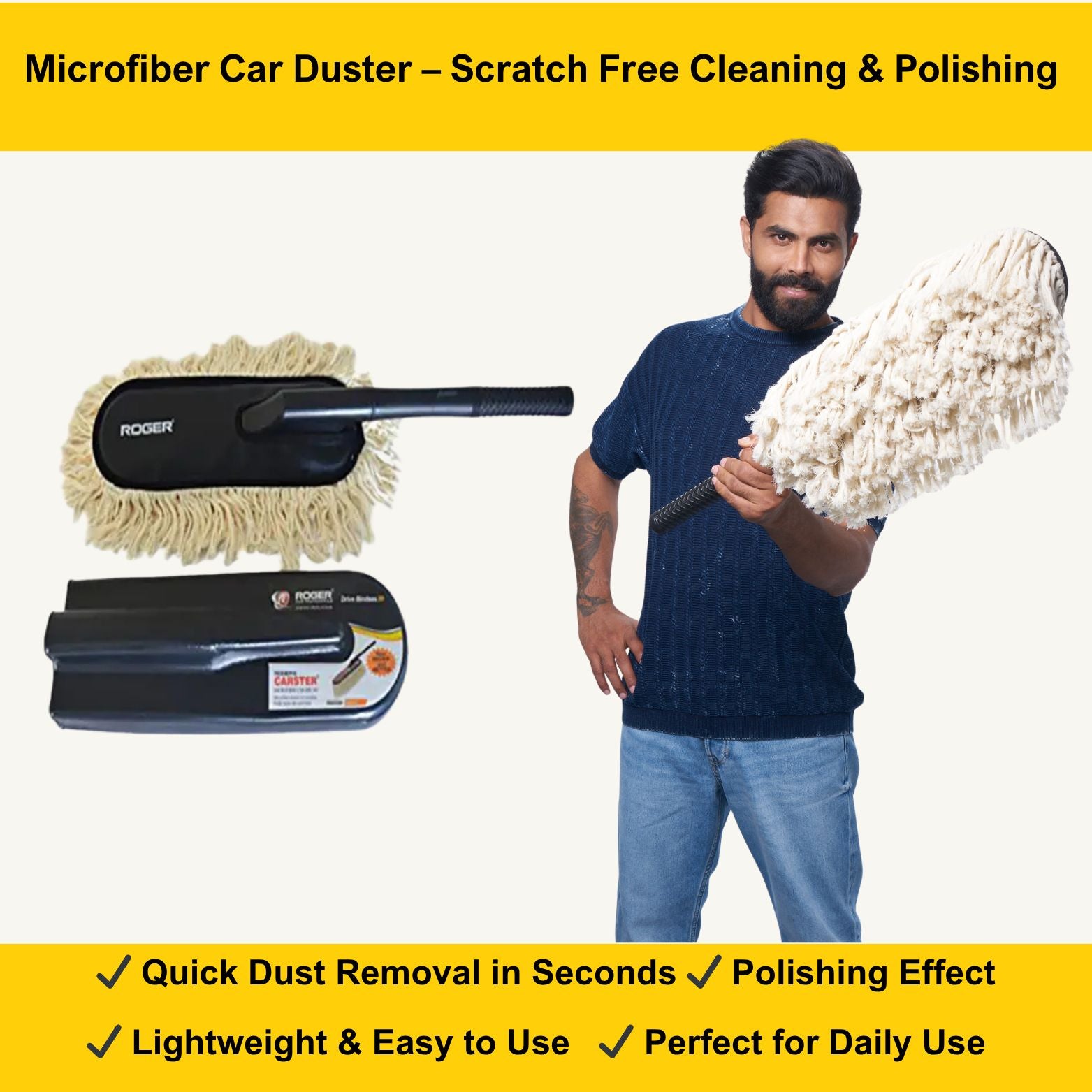 ROGER Carster Car Duster Body Cleaning Brush