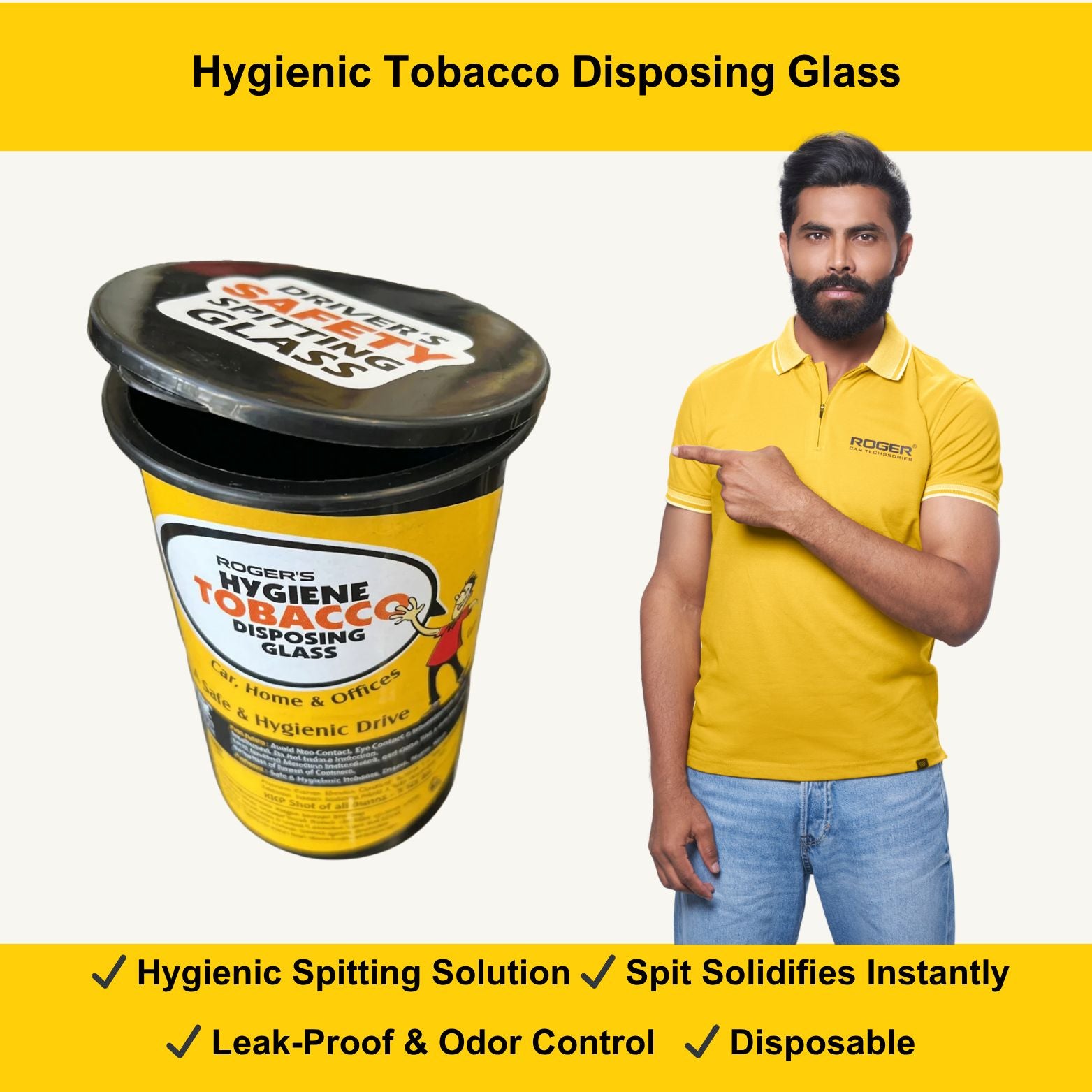 ROGER Tobacco Disposing Glass for Spitting Tobacco – Pack of 10 | Hygienic & Disposable Use