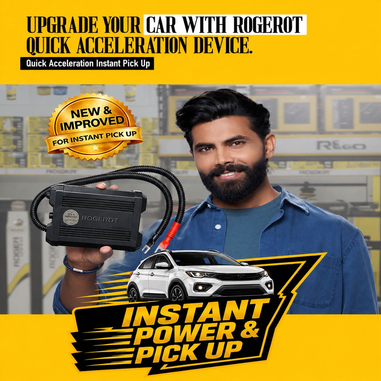 ROGEROT (New & Improved) – Super Quick Acceleration Device For Instant Throttle Response & Smooth Power Delivery In City Traffic & Highway 🚗