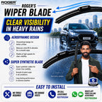 Roger Super Synthetic Wiper Blade | 6-Month Warranty | Streak-Free Wiping | Noise-Free Operation | High-Speed Stability | All-Weather Performance